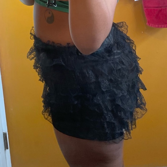 Black Ruffle Shorts - Picture 2 of 3